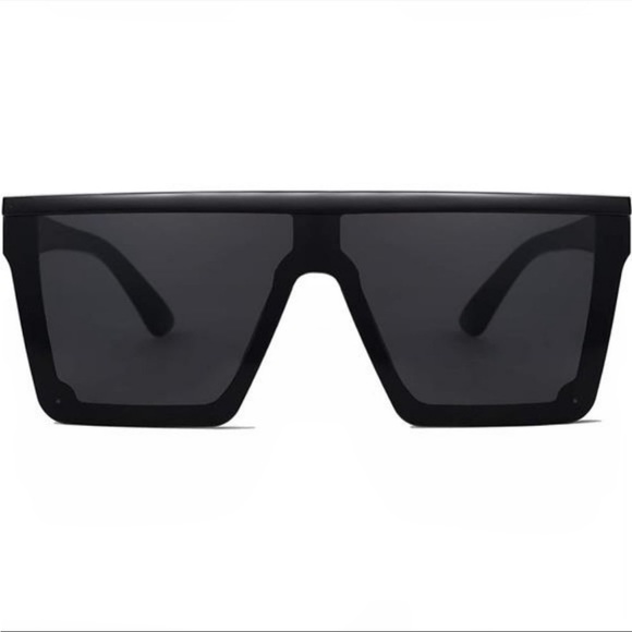 Square Big Sunglasses Women Thick Frame Flat Top Mirrored Sunnies Shades *NEW* - Picture 5 of 7